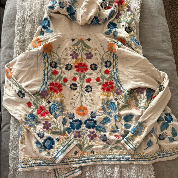 Johnny Was Floral Hooded Cardigan - Picture 2 of 3